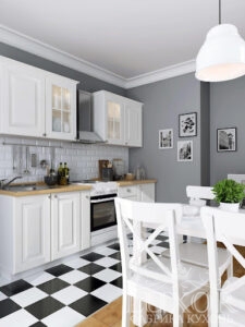 Черно-белые кухни: дизайн и фото интерьеров